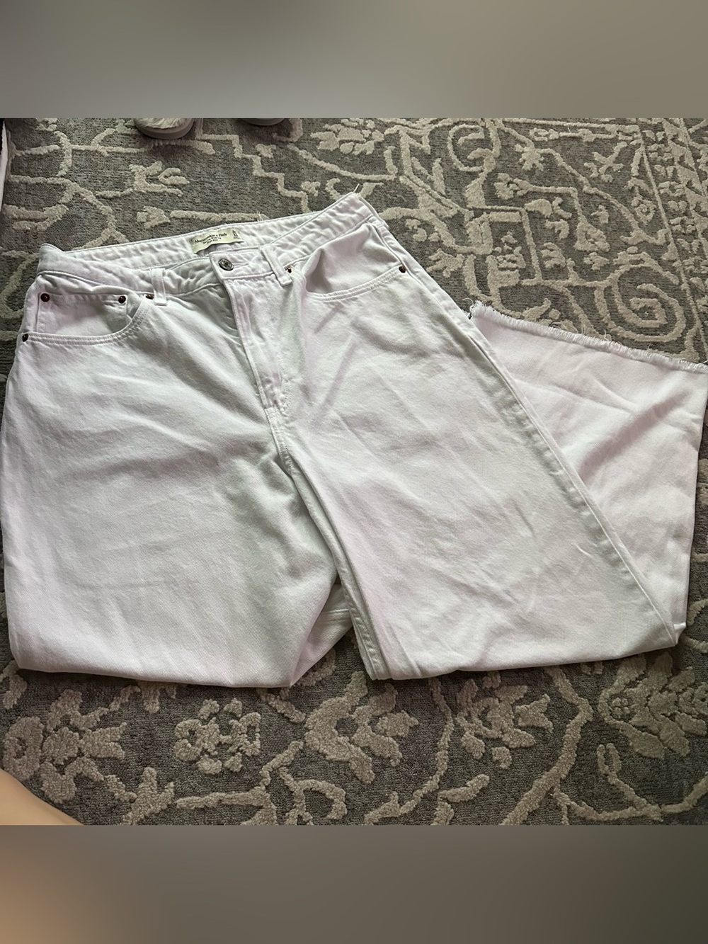 Abercrombie the crop wide leg jeans curve love